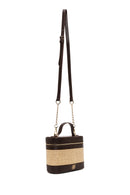 Woman Brown Long-Strap Printed Mini Box Crossbody Bag | Derimod