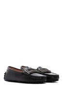 Women's Black Patent Leather Buckle Loafer | Derimod