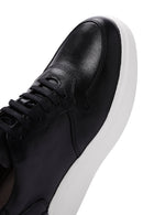 Men's Black Leather Thick Soled Sneaker | Derimod