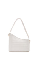 Women's White Long Strap Crocodile Patterned Shoulder Bag | Derimod