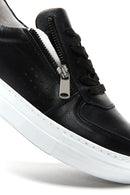 Women's Leather Zipper Sneaker | Derimod