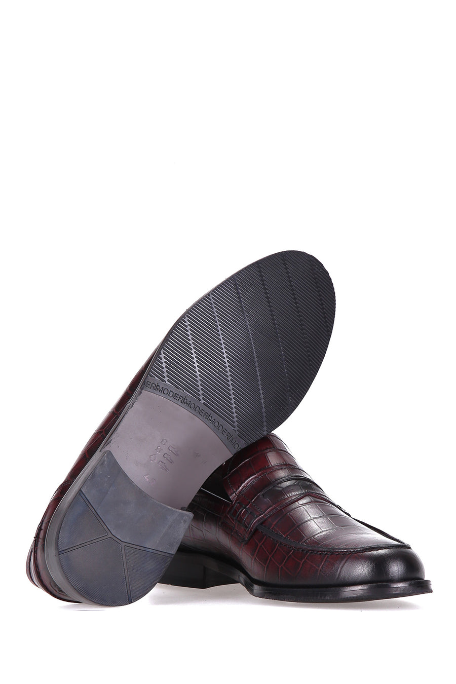 Crocodile Patterned Men's Leather Shoes