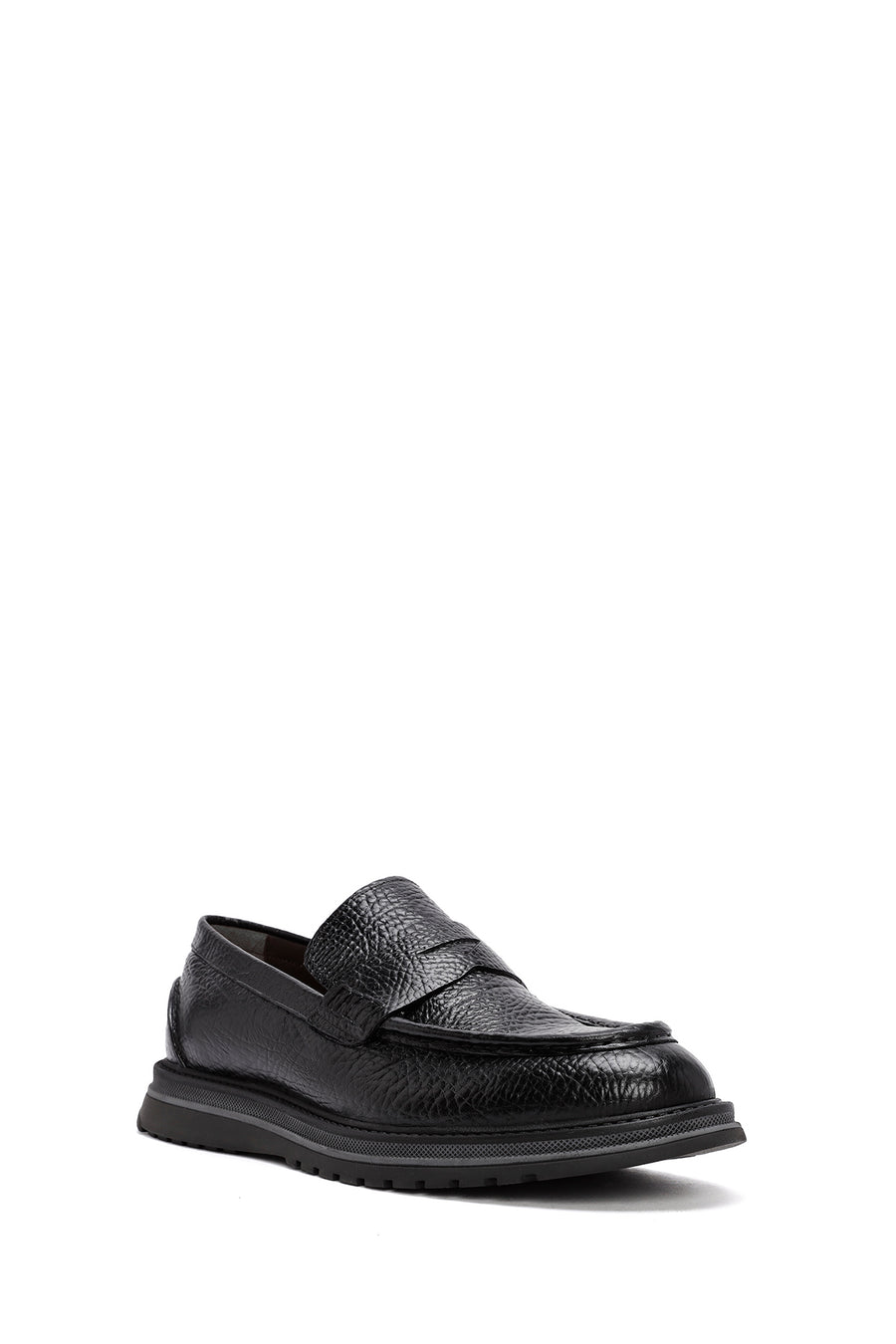 Men's Black Leather Casual Loafer