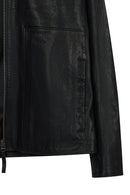 Endrick Male Black Slim-Fit Leather Jacket | Derimod
