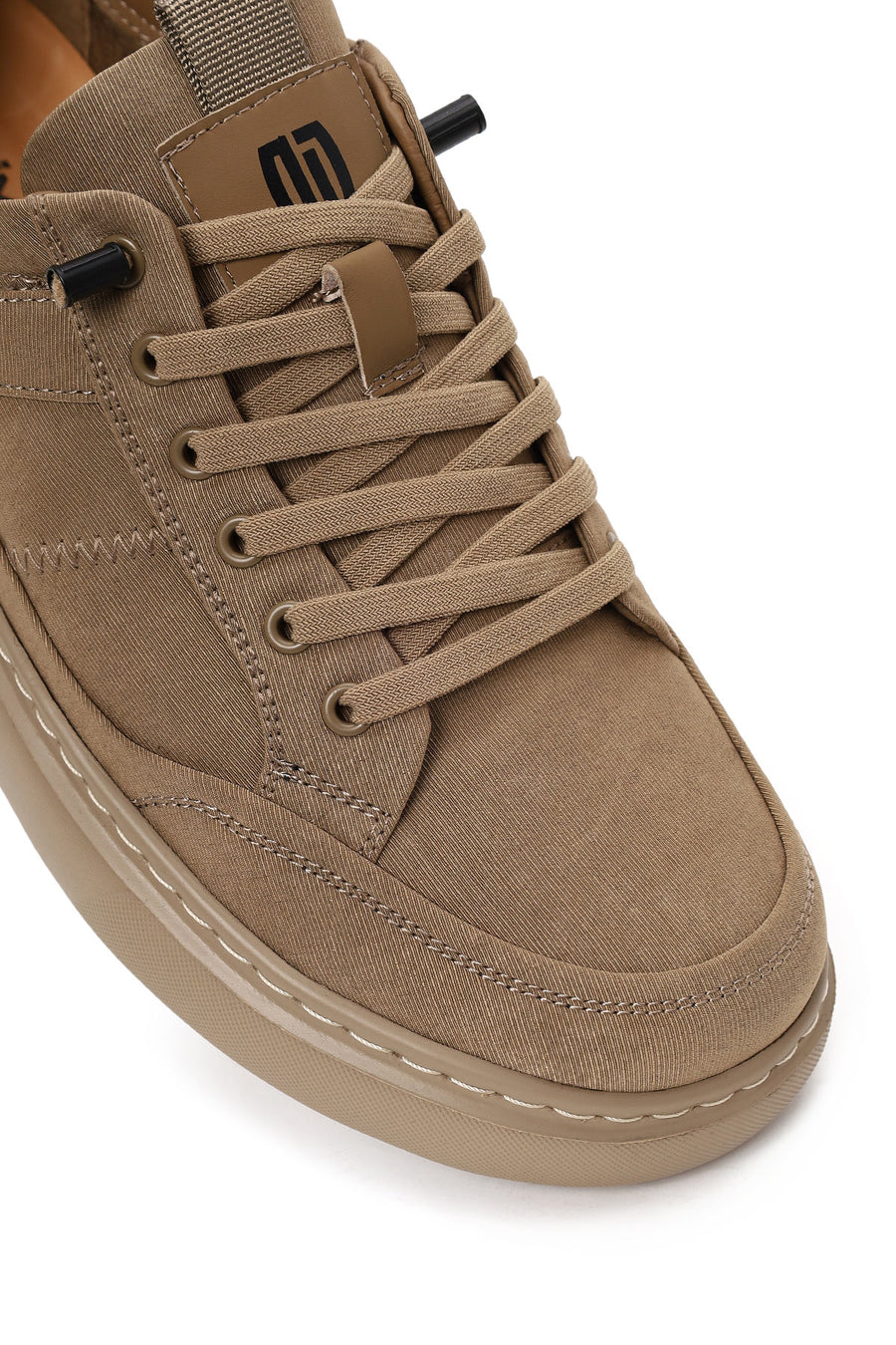 Derimod Zero Male Beige Lace-Up Thick-Soled Fabric Sneaker