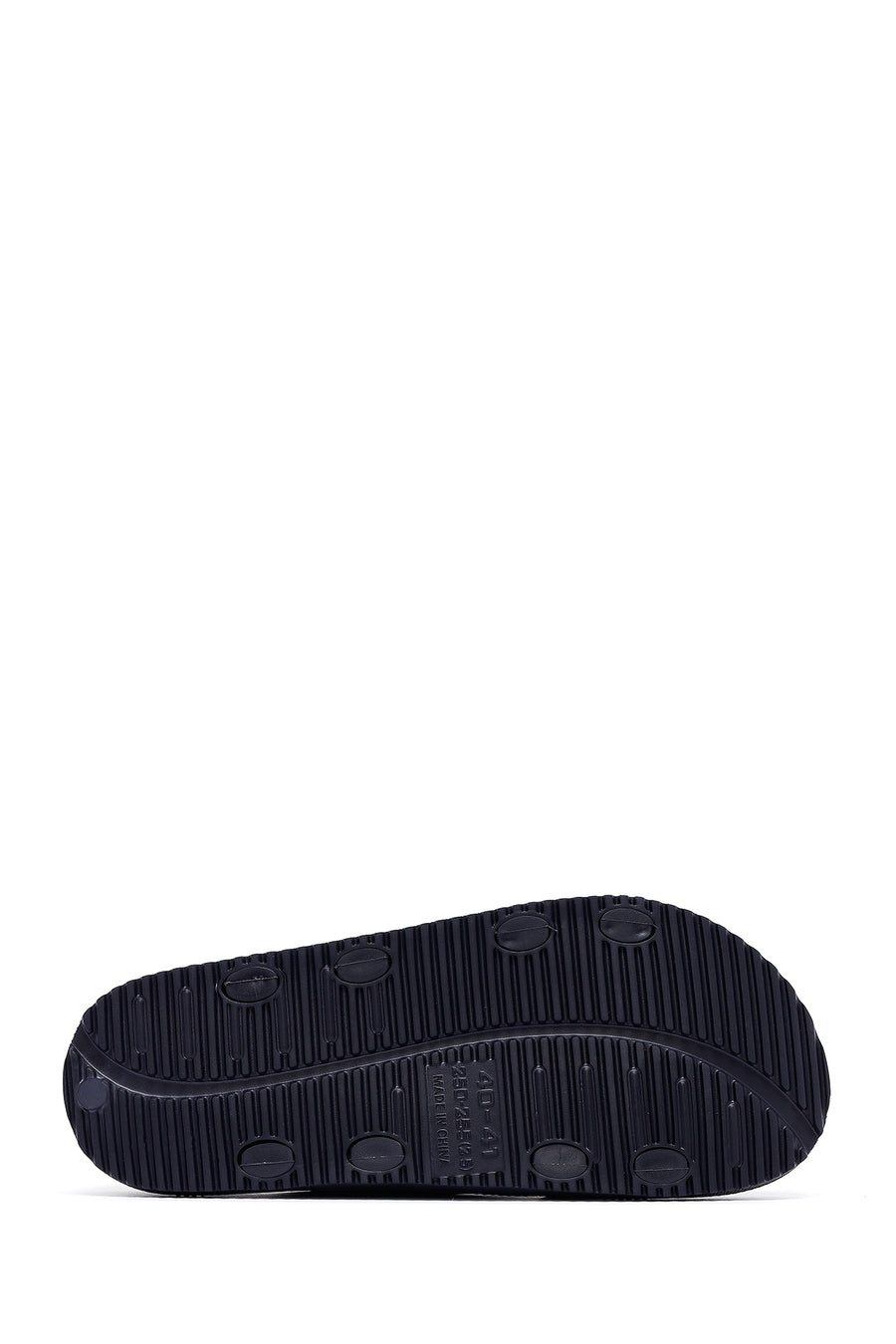 Men's Navy Blue Buckled Slippers