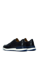 Men's Navy Blue Leather Sneaker | Derimod