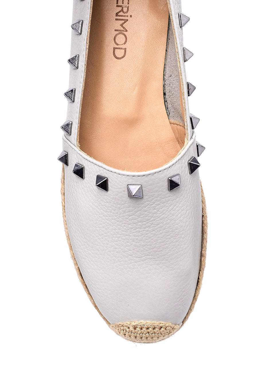 Women's Stone Detailed Leather Espadrille