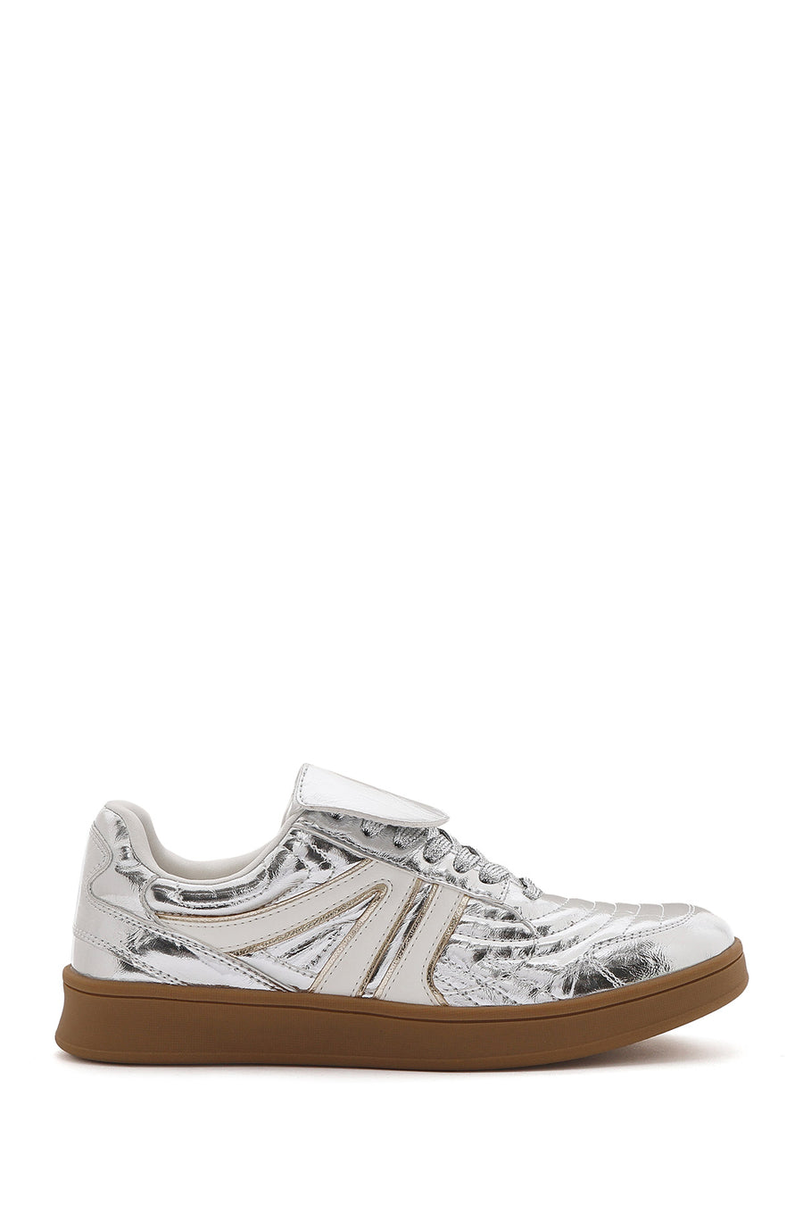 Kadın Gümüş Bağcıklı Metalik Sneaker 25SFD430632 | Derimod