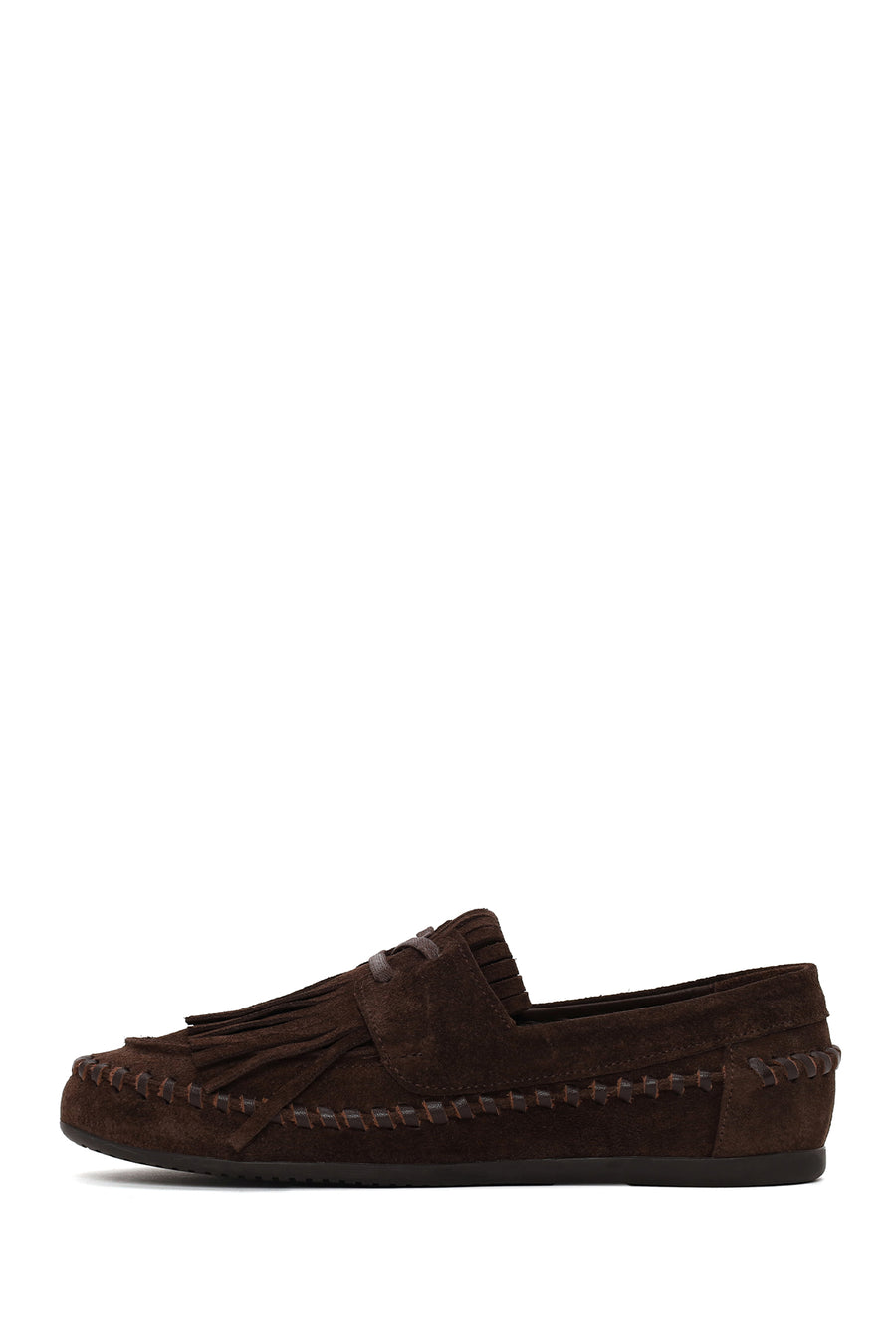 Woman Brown Tasselled Suede Loafer