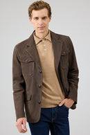 Sacramento Men's Brown Nubuck Leather Jacket | Derimod