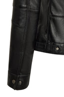 Lesi Woman Black Short Leather Jacket | Derimod