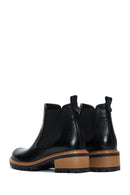 Women's Black Leather Heeled Chelsea Boots | Derimod