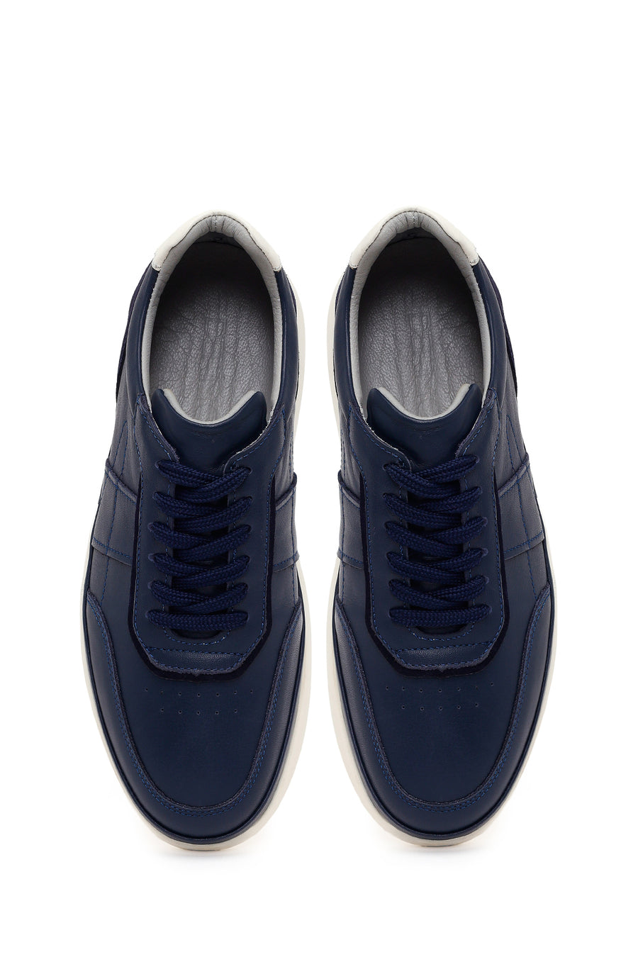 Male Navy Lace-up Leather Casual Sneaker