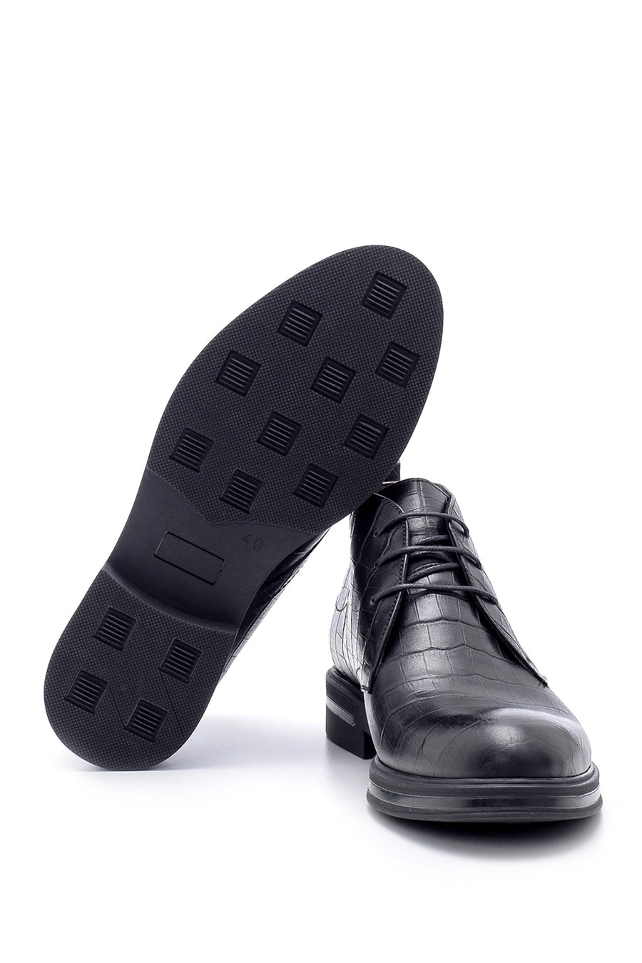 Men's Leather Crocodile Pattern Boots