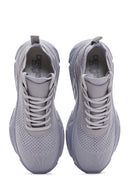 Women's Gray Thick Soled Fabric Sneaker | Derimod