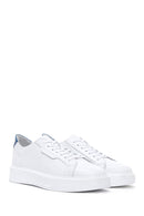 Men's White Leather Thick Soled Sneaker | Derimod