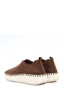 Woman Brown Thick-Soled Patterned Suede Comfort Shoe | Derimod