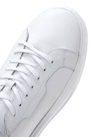 Men's White Leather Thick Soled Sneaker | Derimod