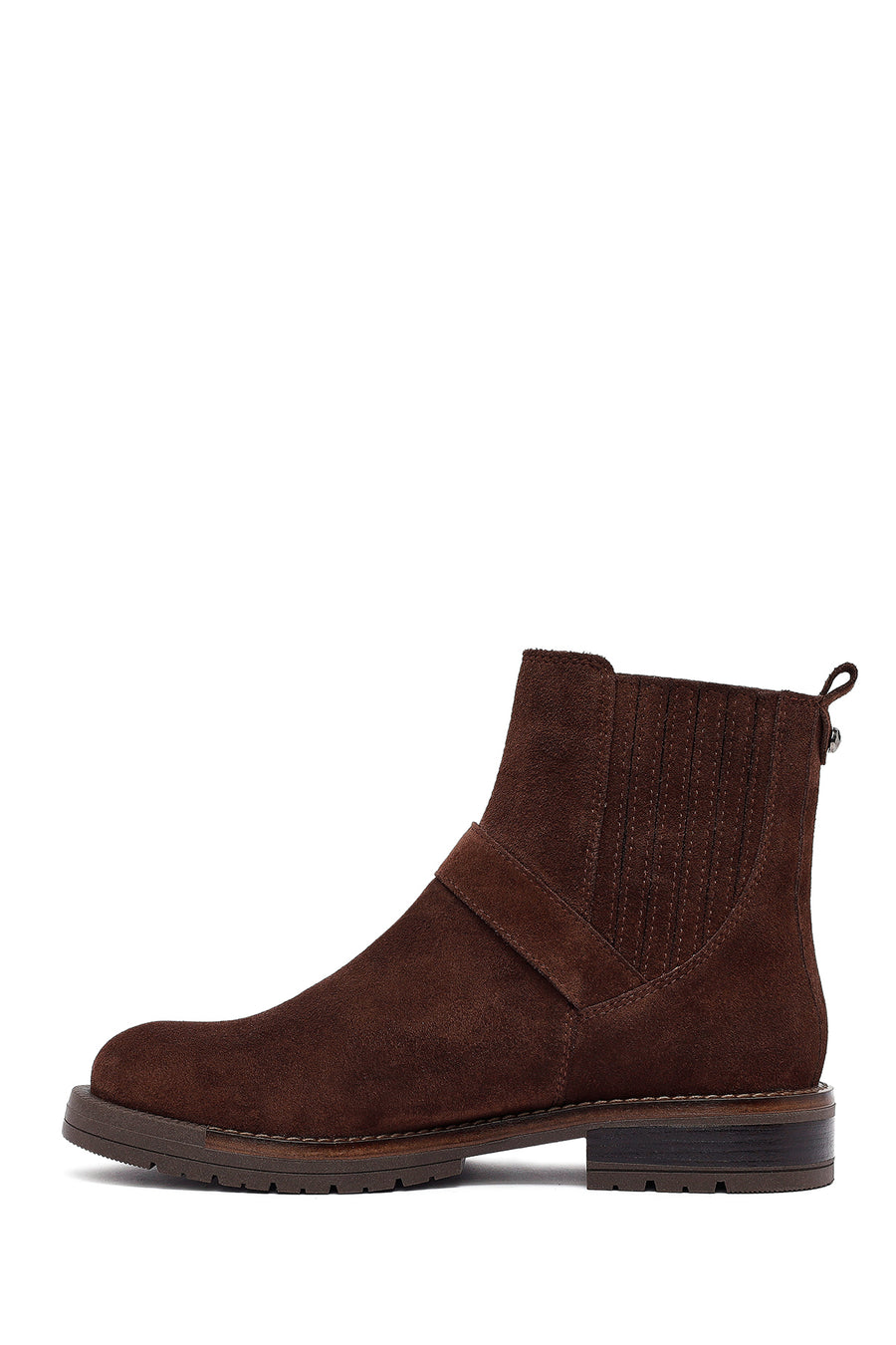 Woman Brown Suede Chelsea Boots