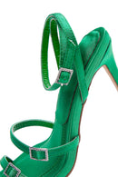 Women's Green Ankle Strap Thin Heel Sandals | Derimod