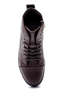 Men's Leather Zippered Boots | Derimod