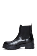 Women's Black Crocodile Chelsea Boots | Derimod