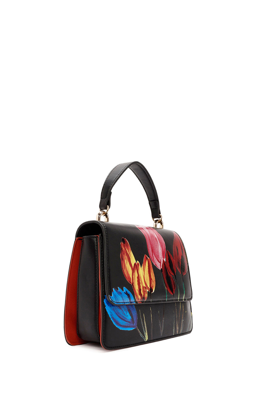 Women's Black Long Strap Printed Shoulder Bag