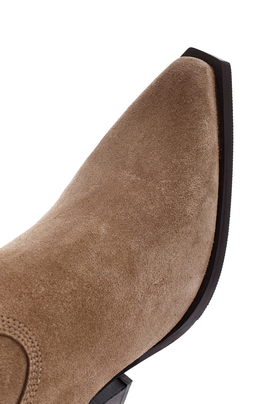 Women's Tan Zippered Suede Leather Cowboy Boots