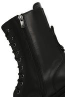 Women's Black Zippered Thick-Soled Leather Boots | Derimod