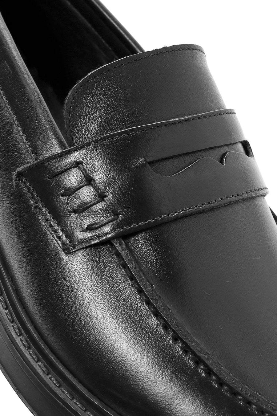 Men's Black Leather Casual Loafer