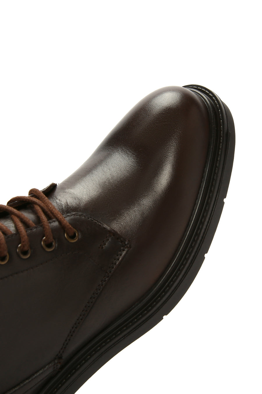 Men's Brown Lace-Up Leather Boots