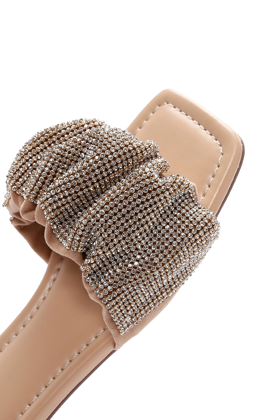 Women's Beige Stone Flat Slippers