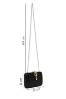 Woman Black Accessory-Detail Long Chain-Strap Mini Evening Clutch Bag | Derimod
