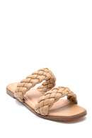 Women's Beige Knitted Slippers | Derimod