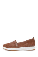 Women's Tan Thick Soled Leather Comfort Loafer | Derimod