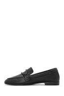 Women's Black Leather Casual Loafer | Derimod