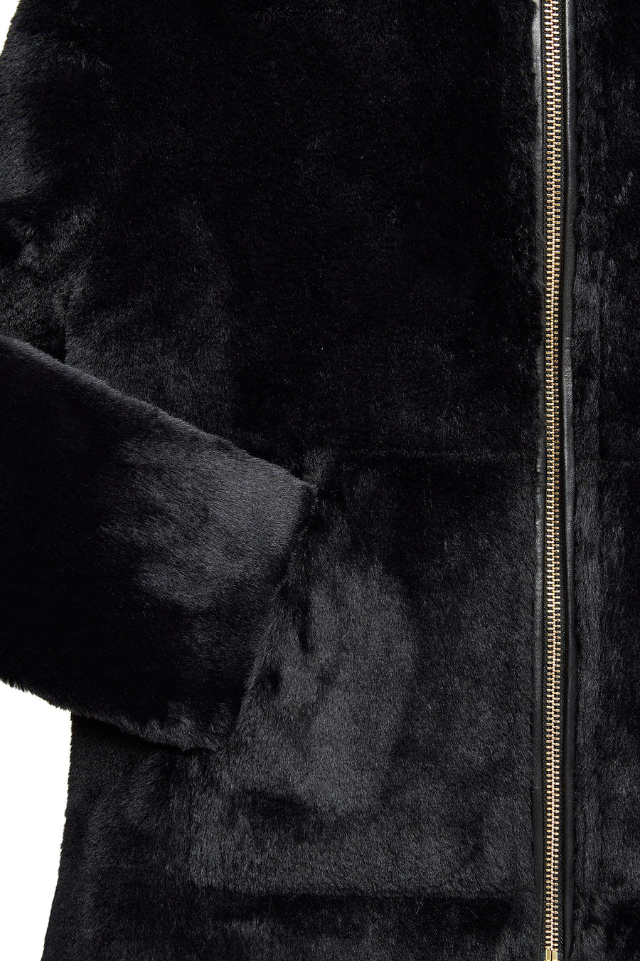 Gardena Women's Black Double-Sided Teddy Coat
