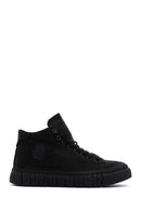 Men's Black Leather Zippered Casual Nubuck Leather Boots | Derimod