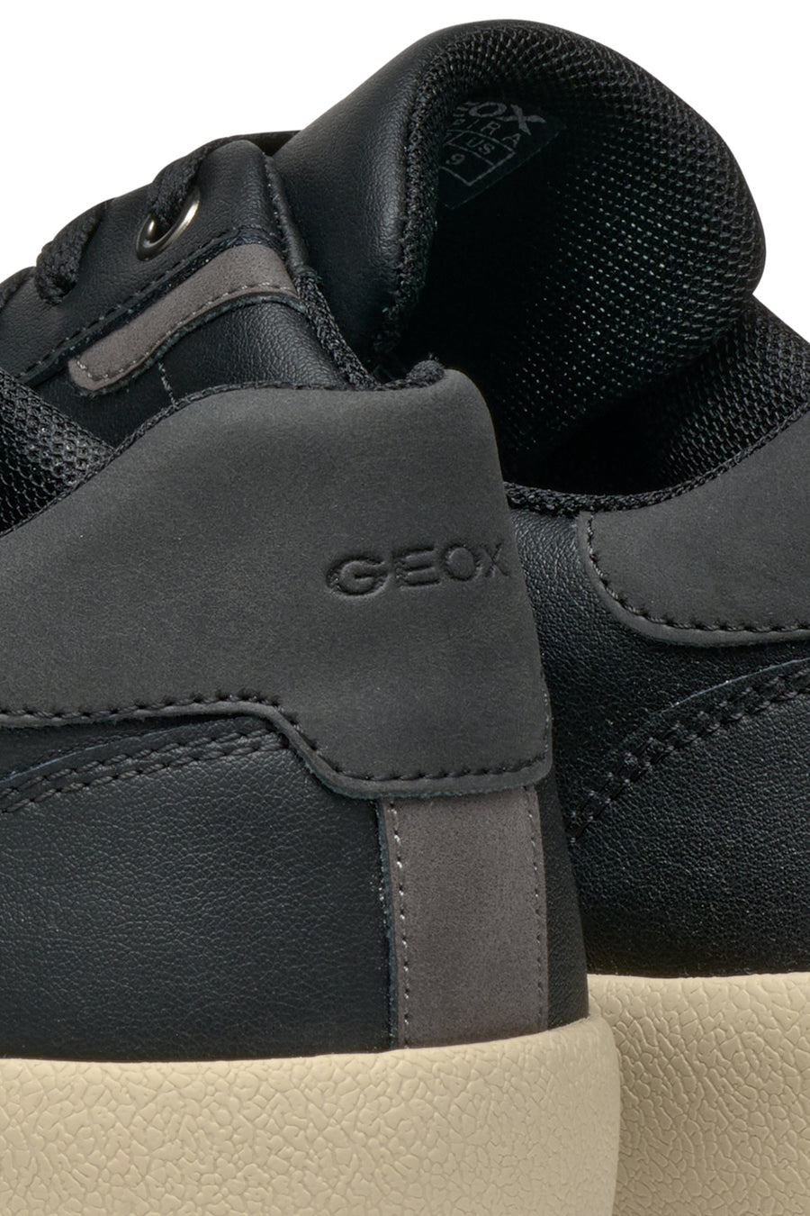 Geox Erkek Siyah Affile Bağcıklı Deri Sneaker