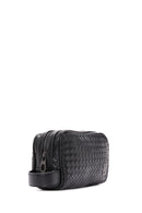 Men's Black Knitted Patterned Clutch Bag | Derimod