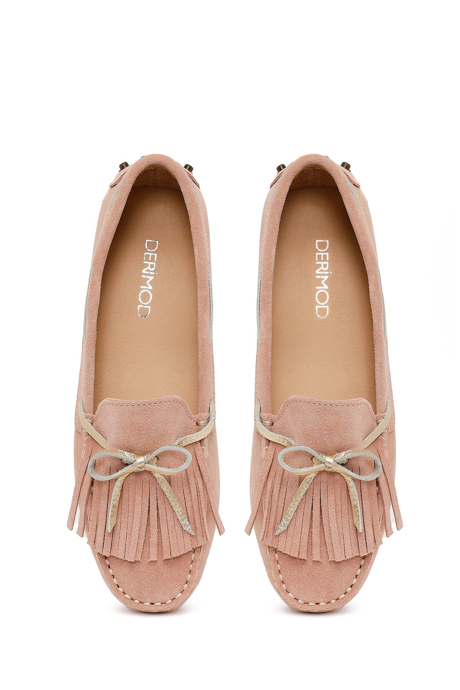 Woman Powder Tasselled Suede Loafer