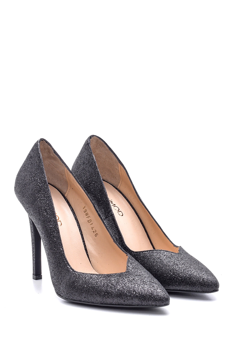 Women's Silvery Leather Stiletto