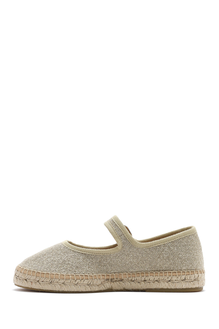 Women's Cream Buckled Fabric Espadrilles