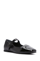 Women's Black Banded Leather Ballerinas | Derimod