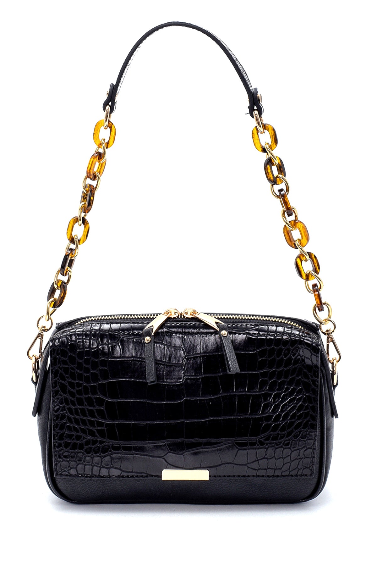 Women's Crocodile Patterned Shoulder Bag with Strap Detail 20WBD2118E3 | Derimod