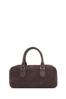 Women's Brown Long Strap Suede Leather Handbag | Derimod