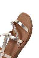 Women's Gold Braided Detail Sandals | Derimod