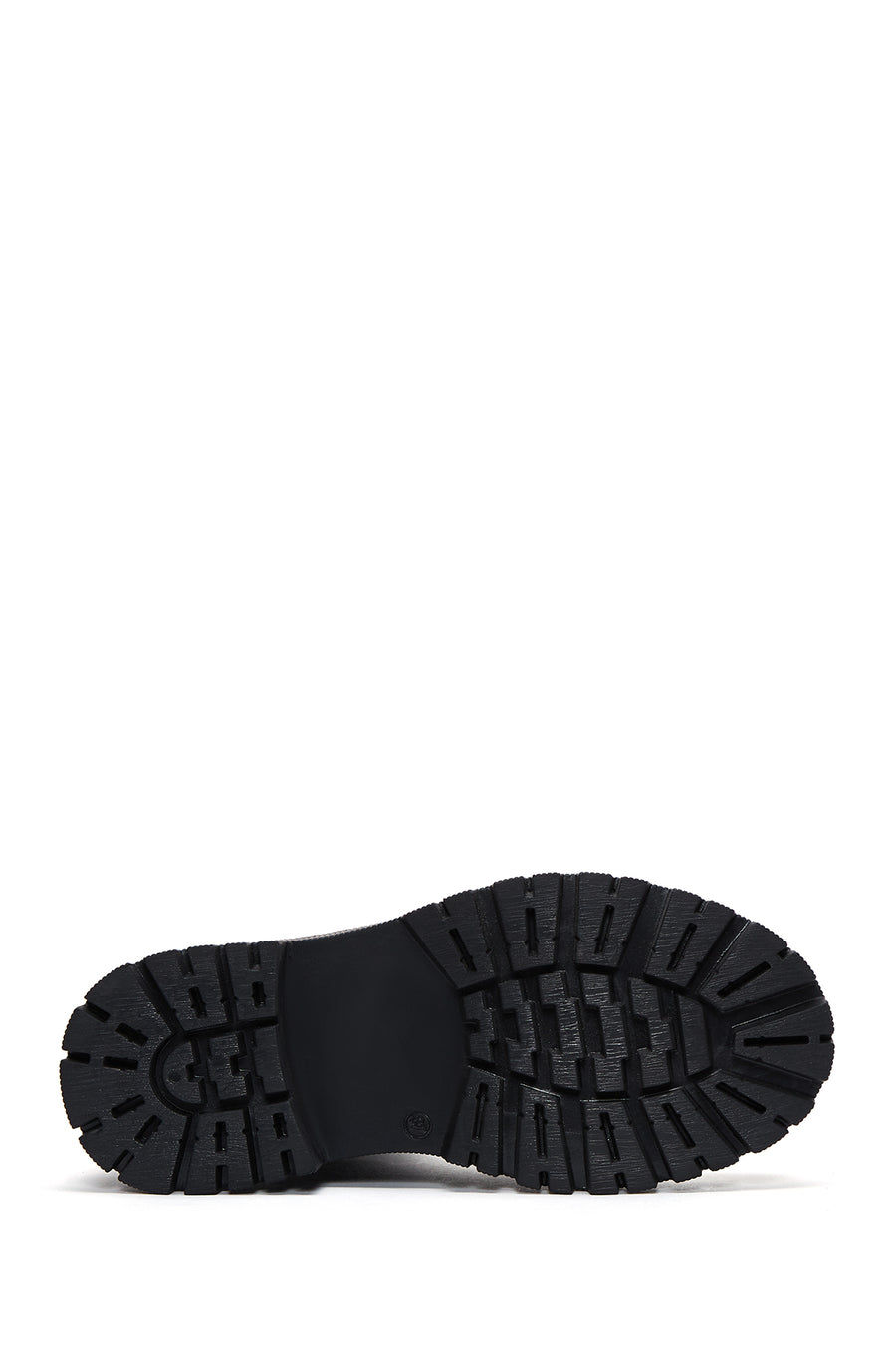 Woman Black Zip Closure Leather Combat Boots