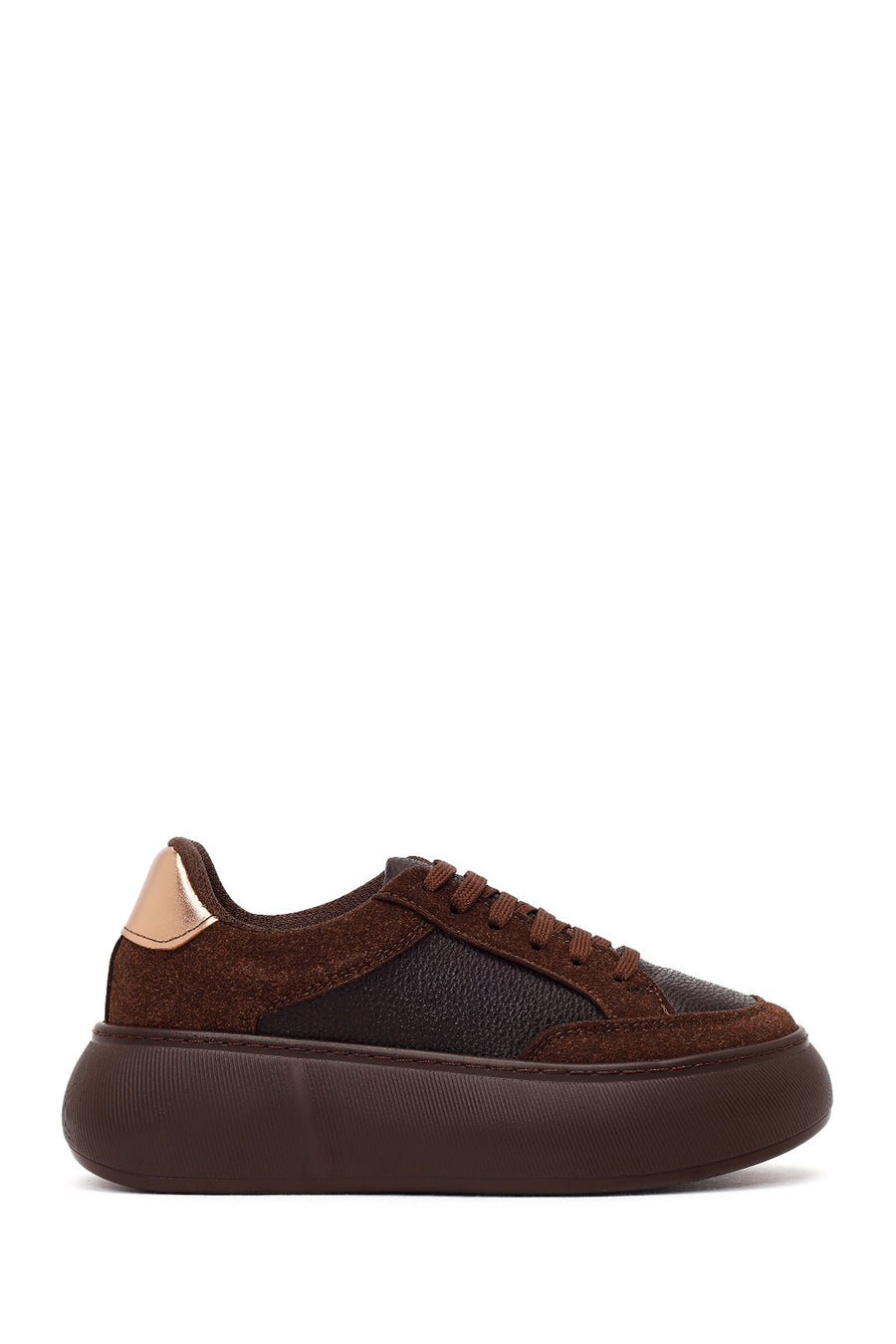 Kadın Kahverengi Bağcıklı Kalın Tabanlı Sneaker AF168002SK | Derimod